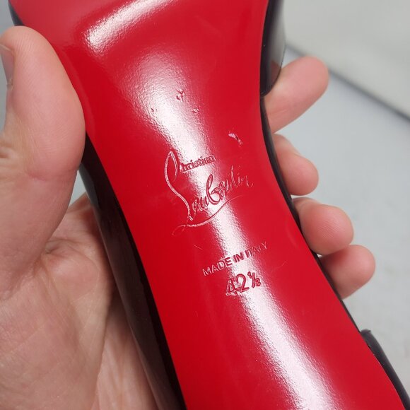 Christian Louboutin Patent Black Iriza Leather Half-d'Orsay Pump Heel Shoe - Picture 4 of 13